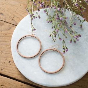 Magnolia Wooden Hoop Earrings